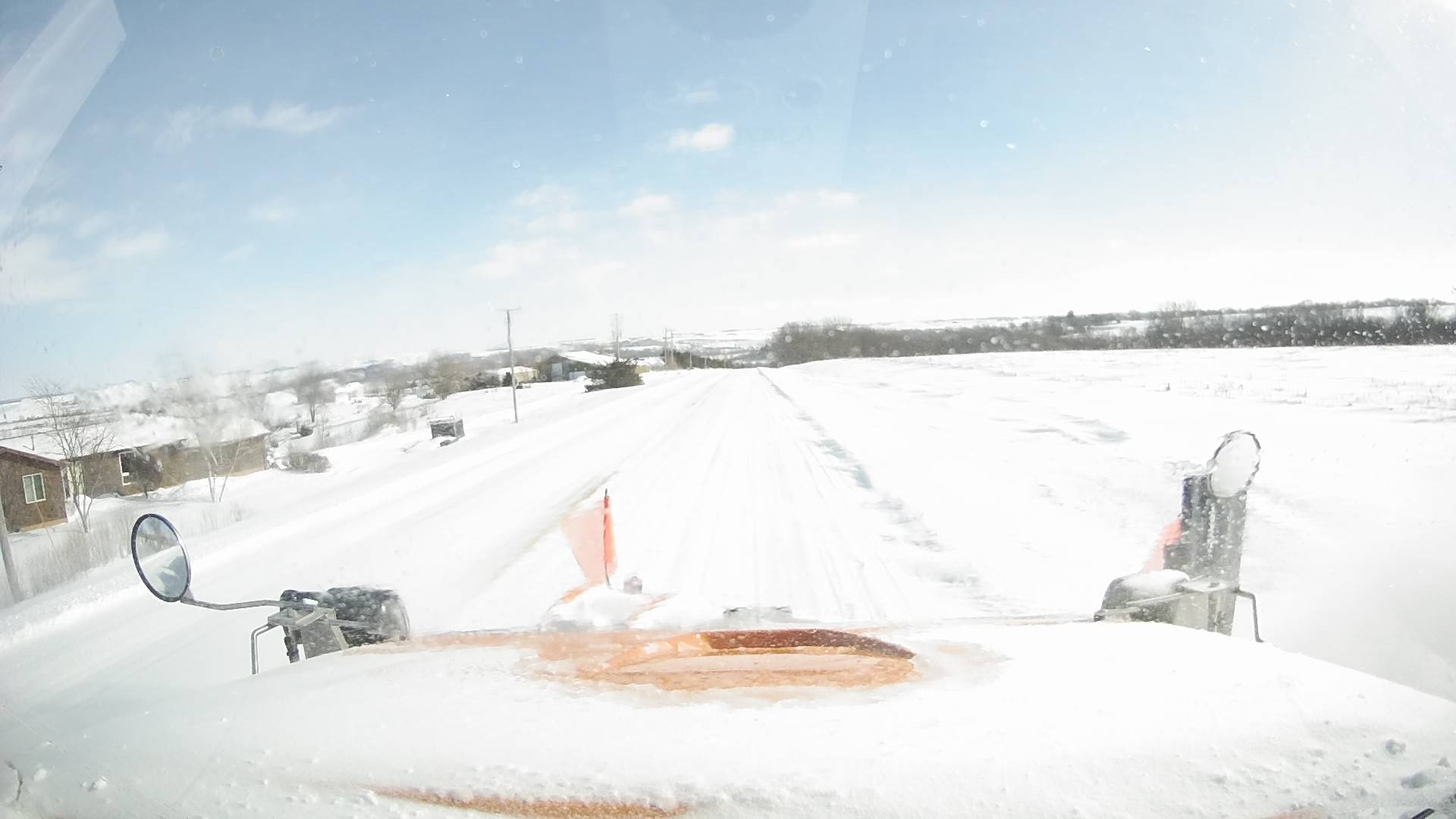 Example of completely covered road